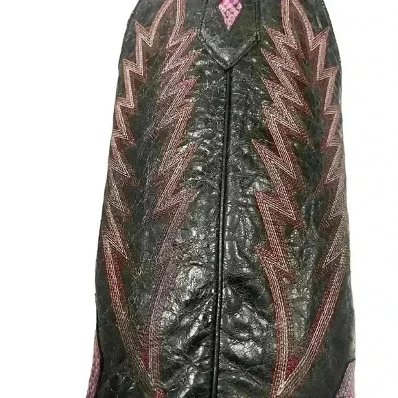 Johnny Ringo Women’s Marble Exotic Pink Black Cowgirl Western Boots Size 9.5 B - Picture 10 of 16